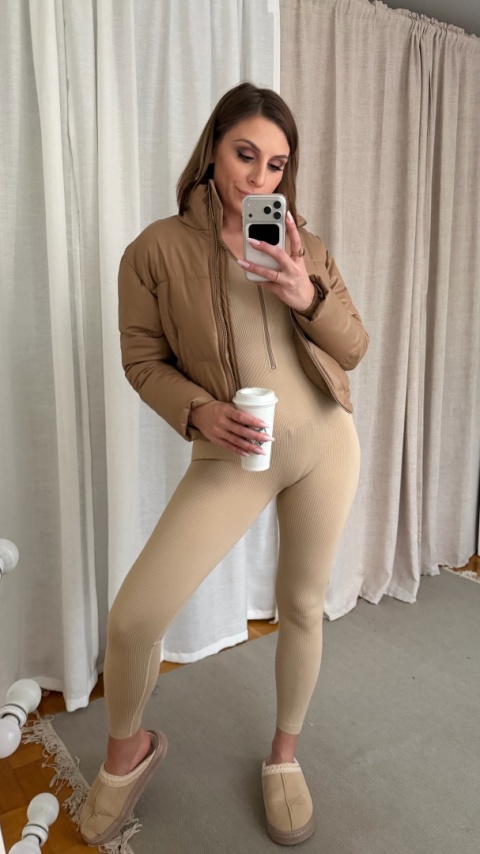 Modelujący kombinezon Sculpt Aura Jumpsuit beż