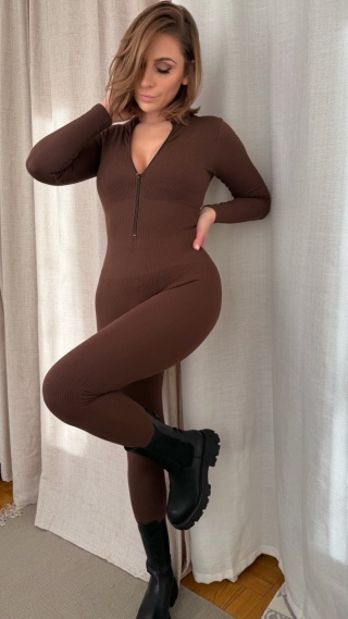 Modelujący kombinezon Sculpt Aura Jumpsuit brąz