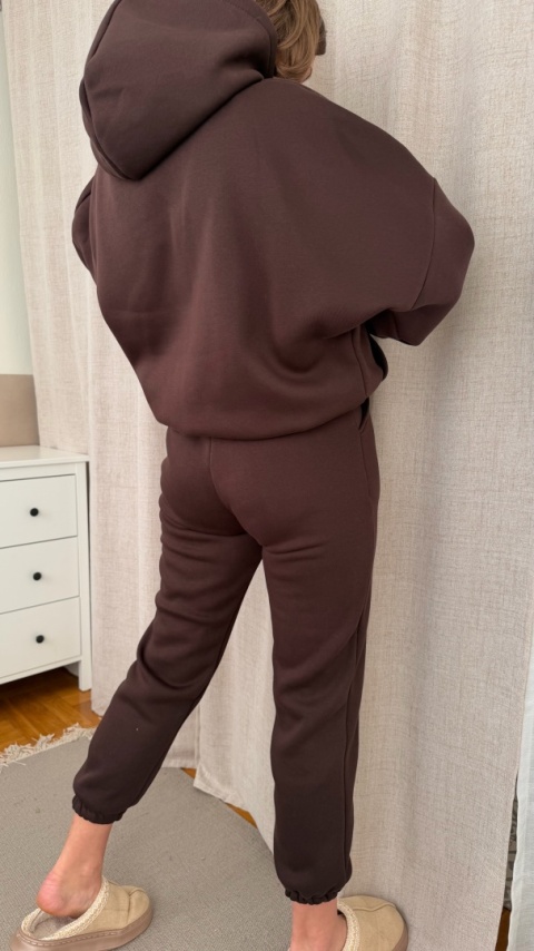 Ocieplany komplet Hoodie Dream czekoladowy