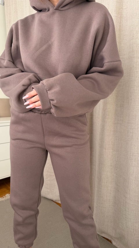 Ocieplany komplet Hoodie Dream taupe