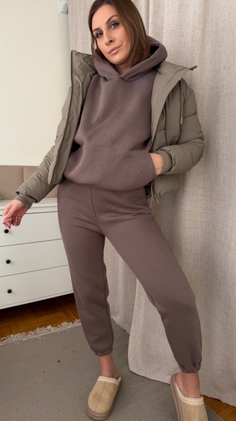 Ocieplany komplet Hoodie Dream taupe