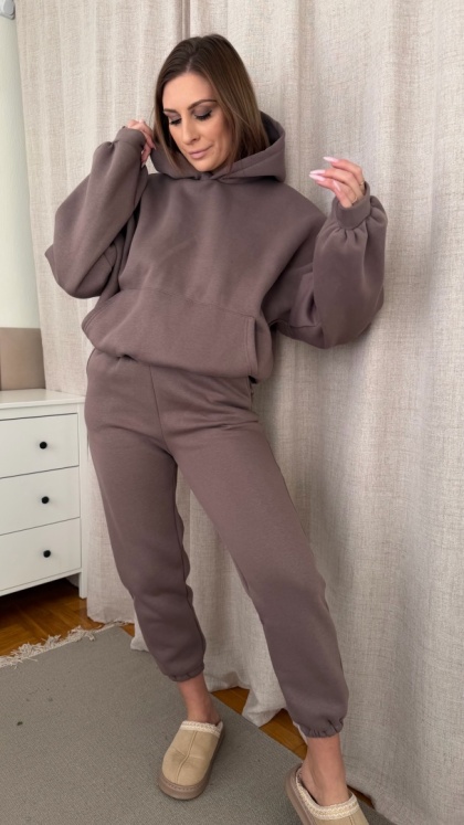 Ocieplany komplet Hoodie Dream taupe