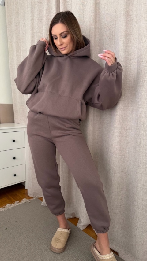 Ocieplany komplet Hoodie Dream taupe