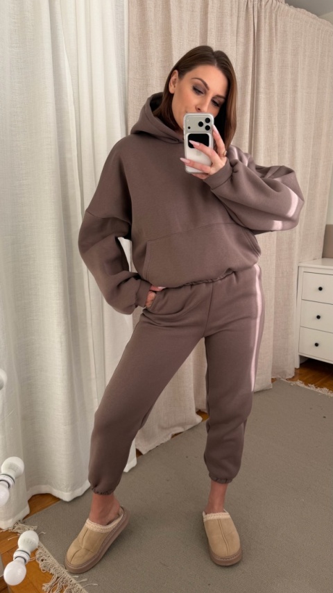 Ocieplany komplet Hoodie Dream taupe