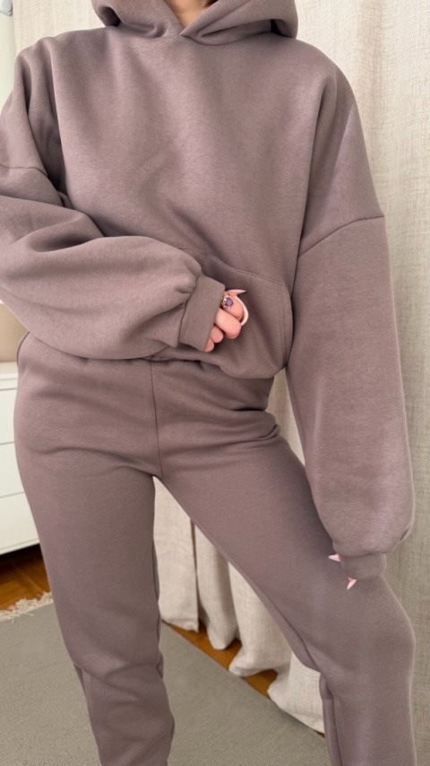 Ocieplany komplet Hoodie Dream taupe