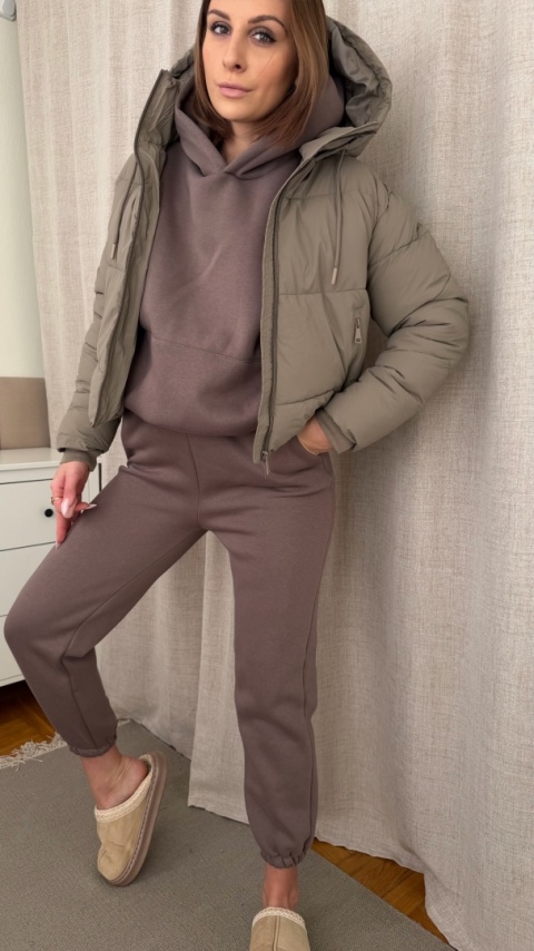 Ocieplany komplet Hoodie Dream taupe