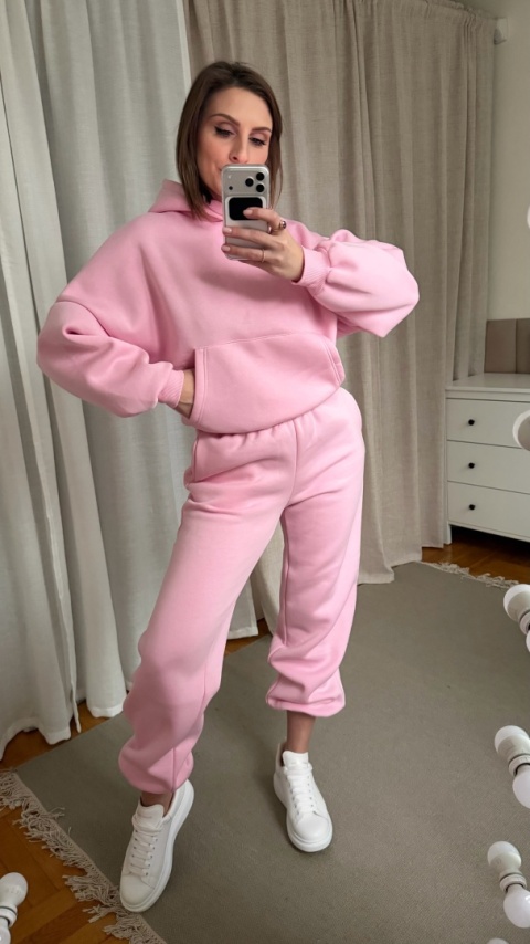 🇵🇱 Polski ocieplany komplet drersowy Moon Soft Set różowy 🩷