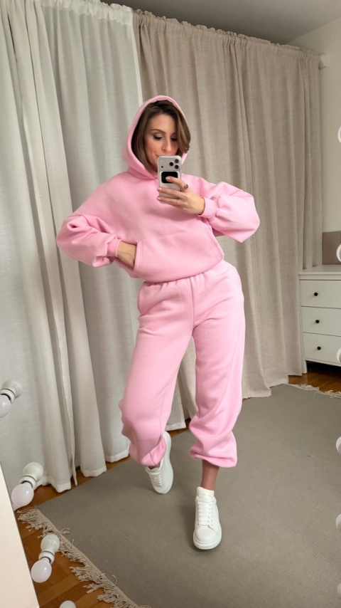 🇵🇱 Polski ocieplany komplet drersowy Moon Soft Set różowy 🩷