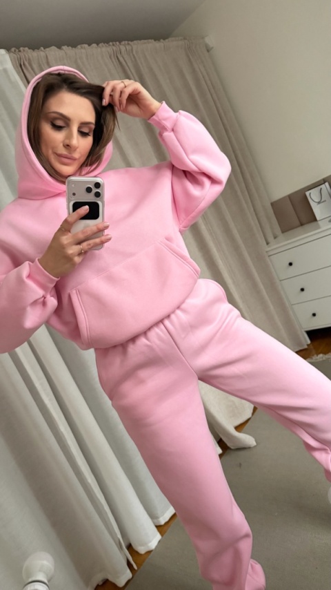 🇵🇱 Polski ocieplany komplet drersowy Moon Soft Set różowy 🩷