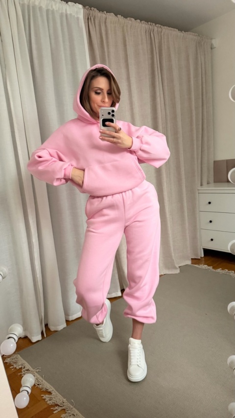 🇵🇱 Polski ocieplany komplet drersowy Moon Soft Set różowy 🩷