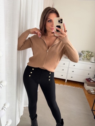 Rozpinany kardigan z golfem Lust'n'Love karmelowy