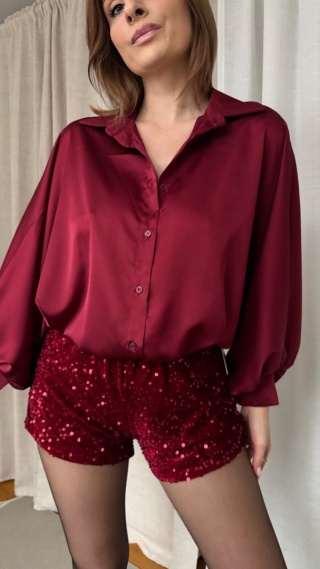 Shorty z cekinami Lunar Sparkle Shorts bordowe ❤️