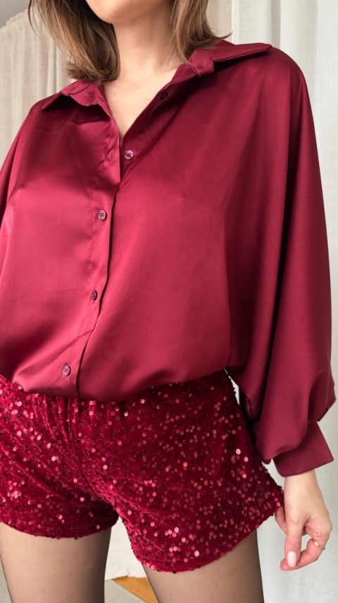 Shorty z cekinami Lunar Sparkle Shorts bordowe ❤️