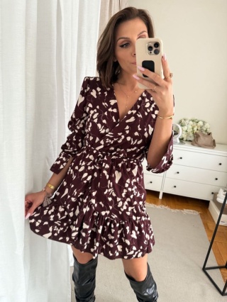 Sukienka kopertowa Autumn Melody brązowa