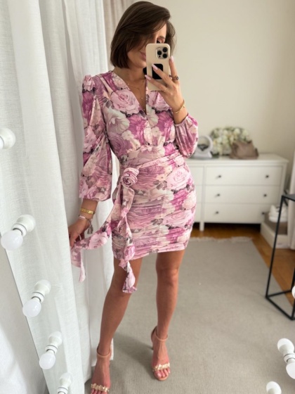 Sukienka z marszczeniem Rose Flower róże