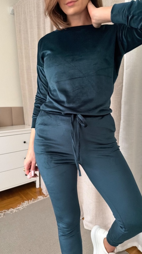 Welurowy zestaw Velvet Soul Set deep emerald