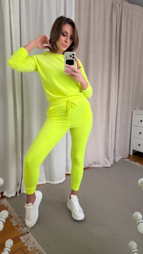 Welurowy zestaw Velvet Soul Set neon lime pop