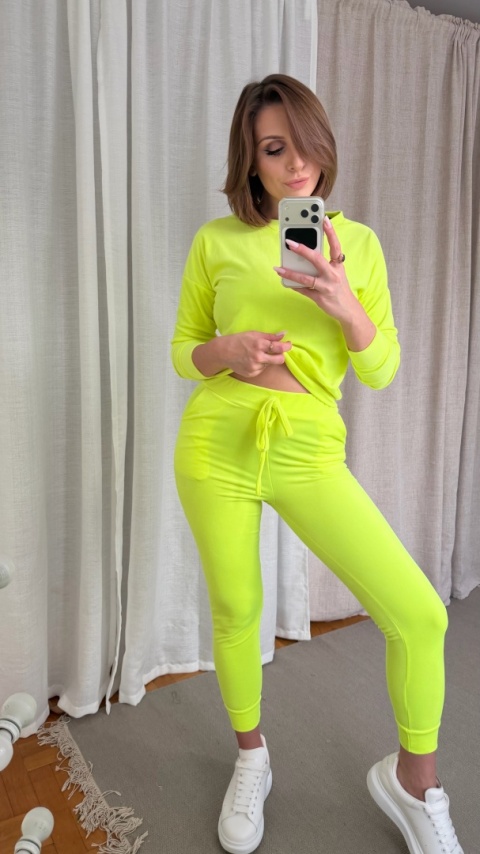 Welurowy zestaw Velvet Soul Set neon lime pop