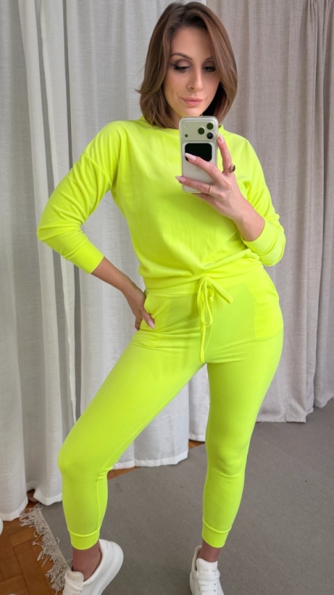 Welurowy zestaw Velvet Soul Set neon lime pop
