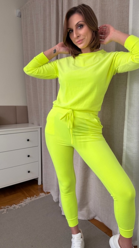 Welurowy zestaw Velvet Soul Set neon lime pop