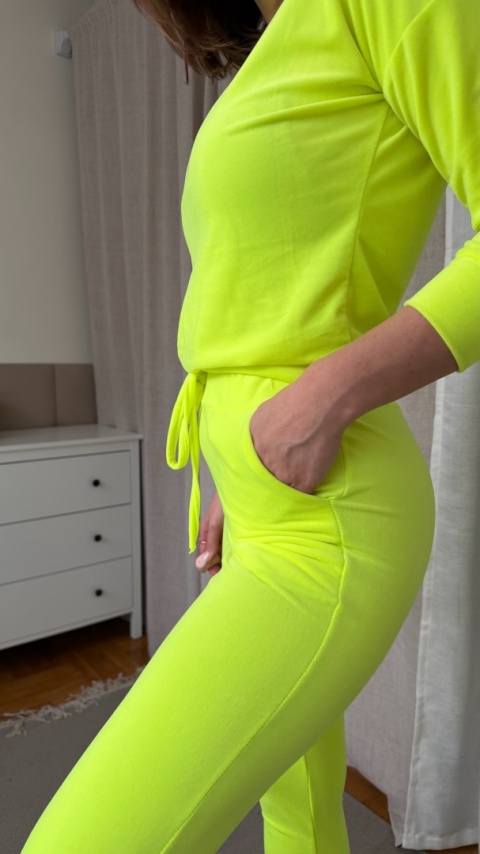 Welurowy zestaw Velvet Soul Set neon lime pop