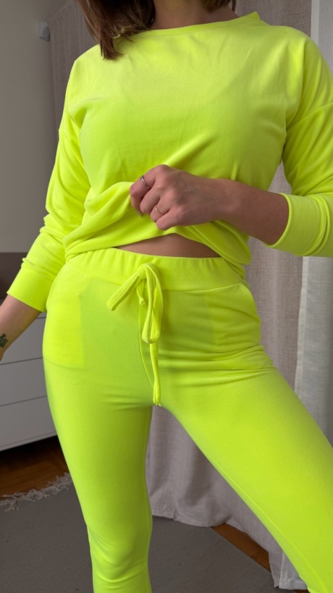 Welurowy zestaw Velvet Soul Set neon lime pop