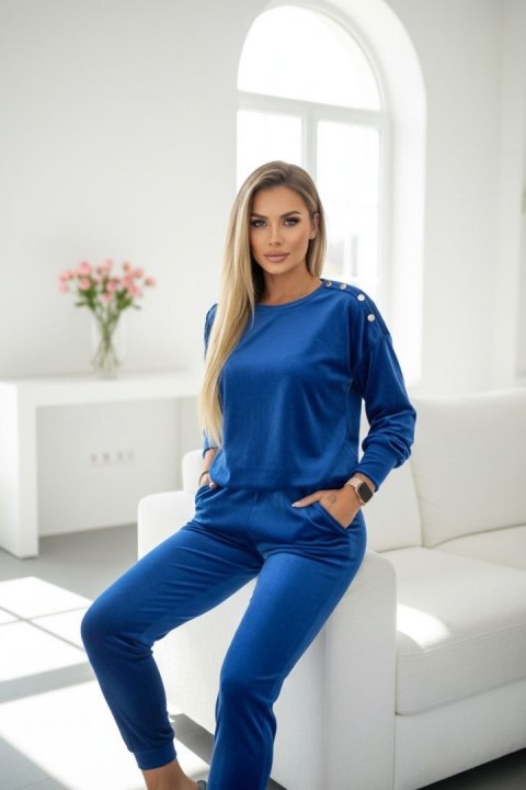 Welurowy komplet dresowy La mer cobalt blue