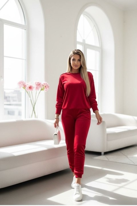 Welurowy komplet dresowy La mer red