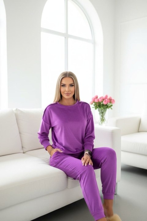 Welurowy komplet dresowy La mer plum
