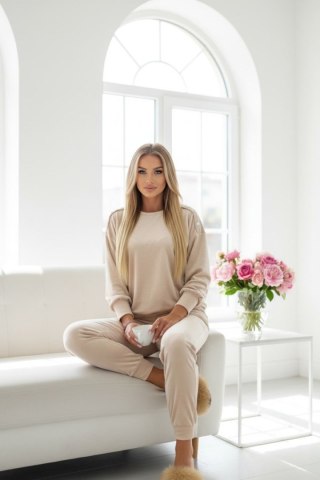 Welurowy komplet dresowy La mer light beige