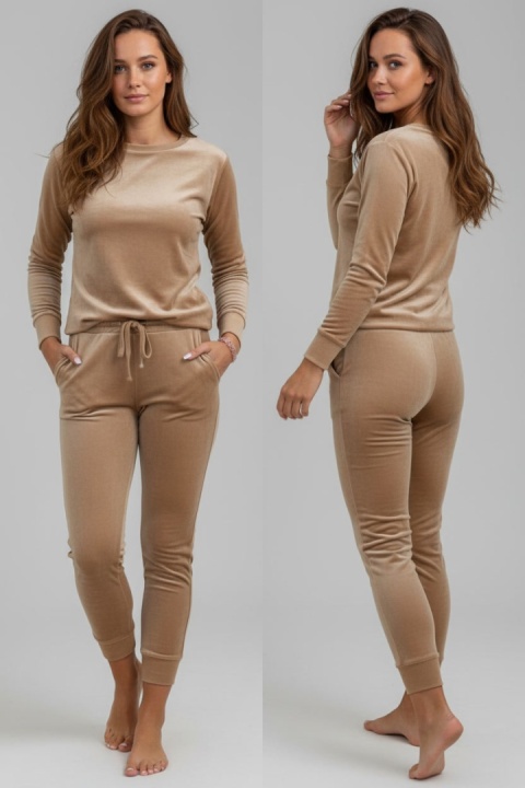 Welurowy komplet Velvet Soul Set beż