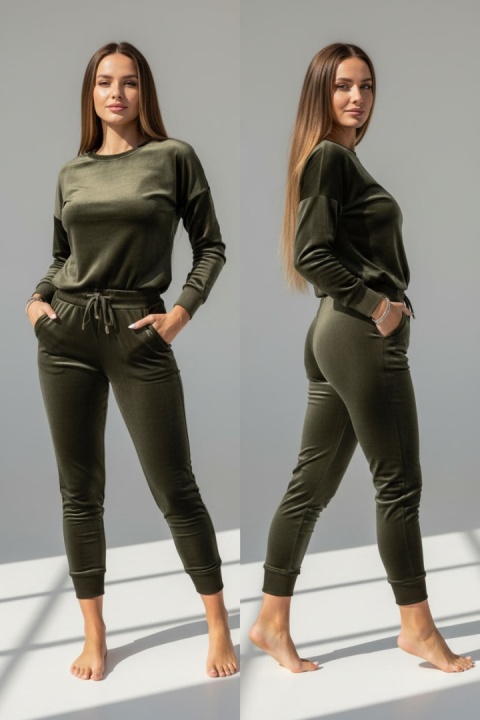 Welurowy komplet Velvet Soul Set oliwkowy