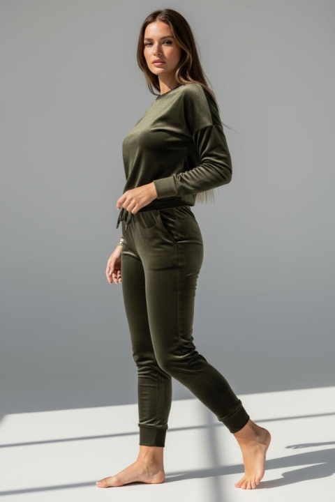 Welurowy komplet Velvet Soul Set oliwkowy